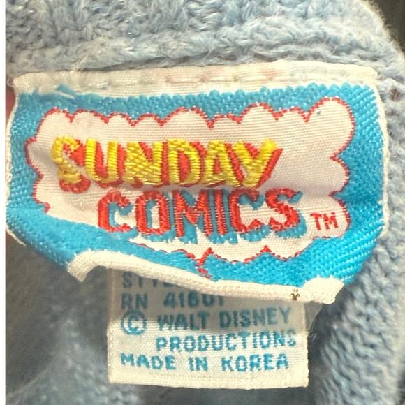 Vintage 80s Disney Mickey Mouse Ski Sweater 2T Sunday Comics Blue Gray EUC - Picture 7 of 15